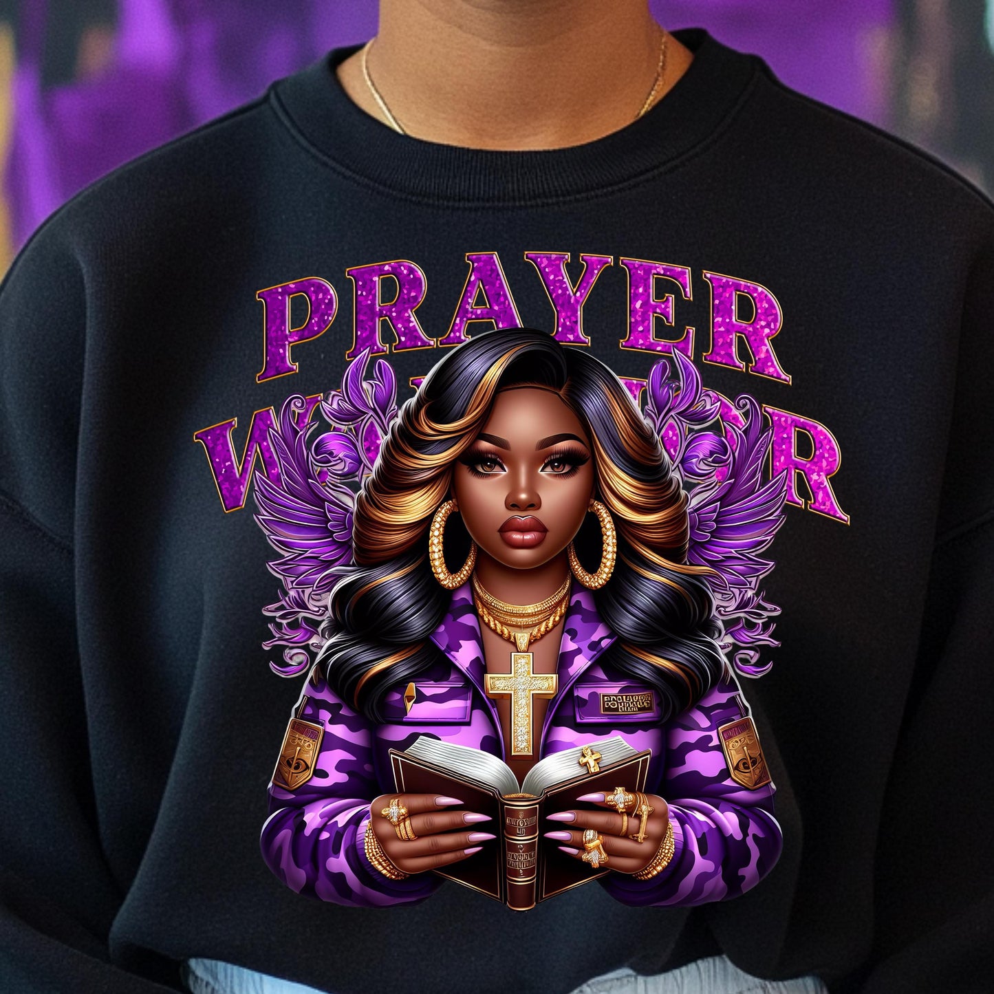 Prayer Warrior DTF Transfer | Bold Faith-Inspired Ready to Press Design for Cotton, Polyester and Blends