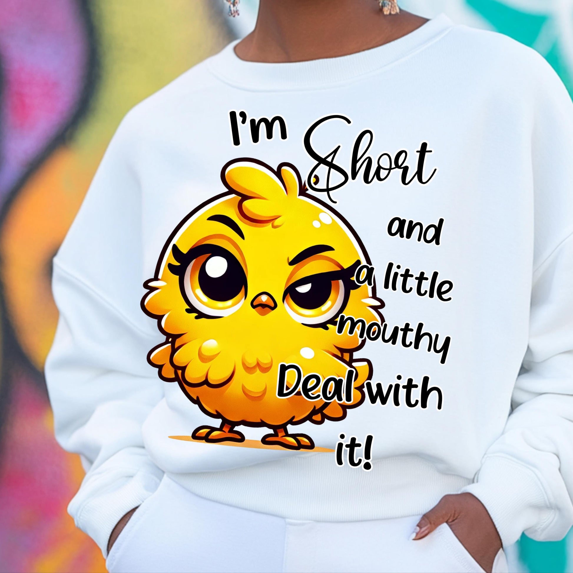 Funny Sassy Chick PNG – Short and Mouthy Design for DTF & Sublimation with Mockups