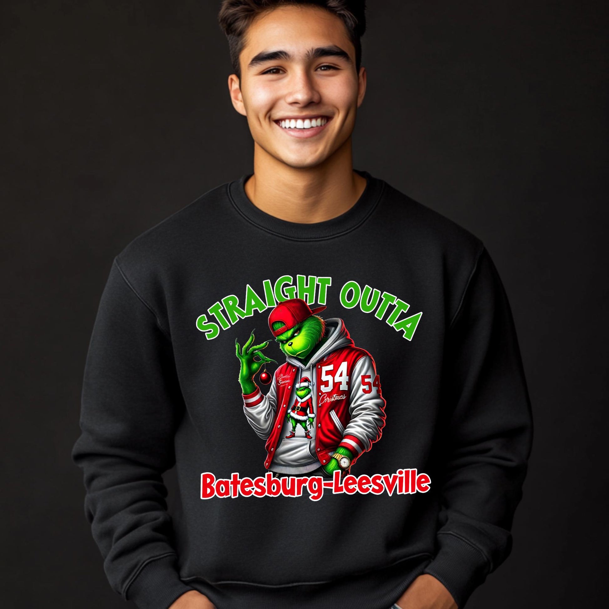 Straight Outta Batesburg-Leesville Christmas Sweatshirt | 100% Cotton Holiday Sweater | S-4X Sizes