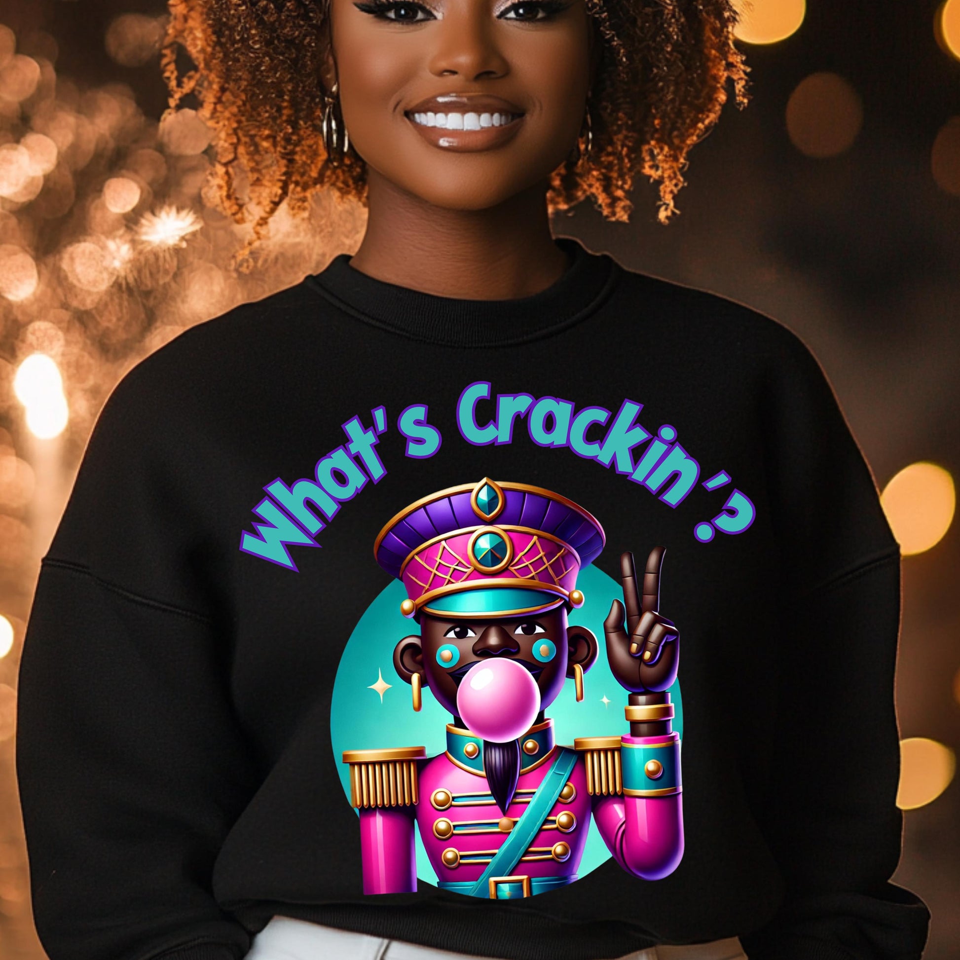 Trendy Nutcracker ‘What’s Crackin’?’ PNG Design for DTF & Sublimation - Includes Mockups!