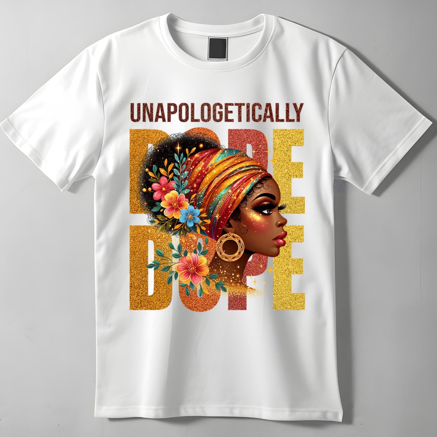 Unapologetically Dope Afrocentric PNG | Bold Headwrap Art for T-Shirts, Mugs, & Tote Bags | Includes Free Mockups