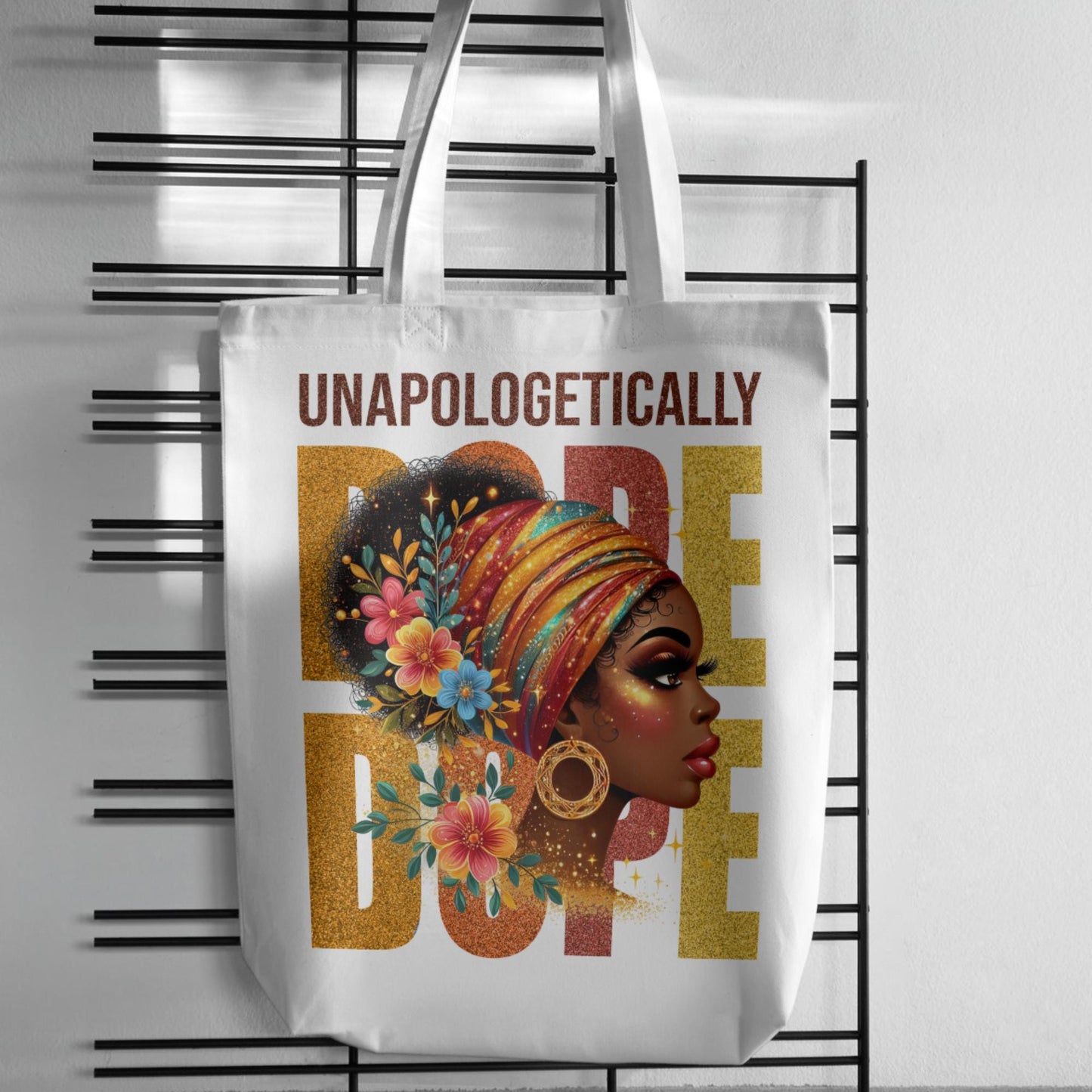 Unapologetically Dope Afrocentric PNG | Bold Headwrap Art for T-Shirts, Mugs, & Tote Bags | Includes Free Mockups