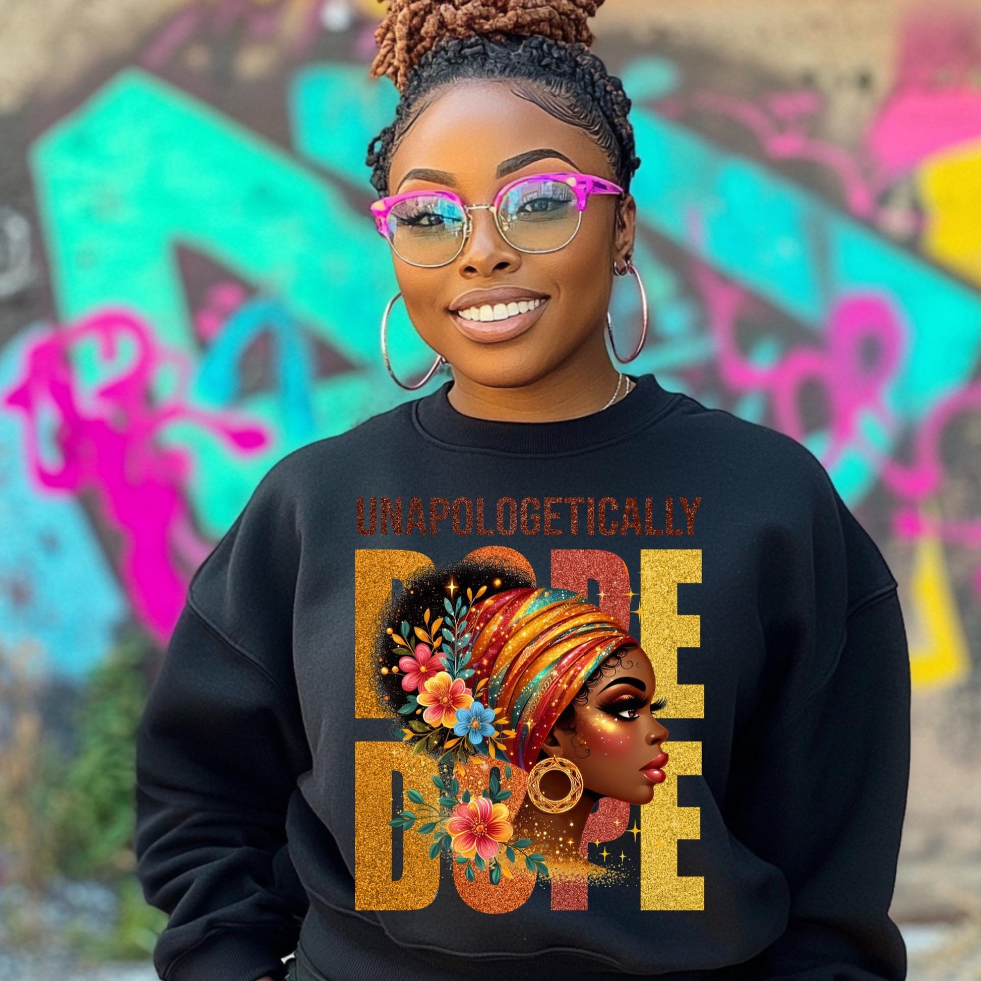 Unapologetically Dope Afrocentric PNG | Bold Headwrap Art for T-Shirts, Mugs, & Tote Bags | Includes Free Mockups