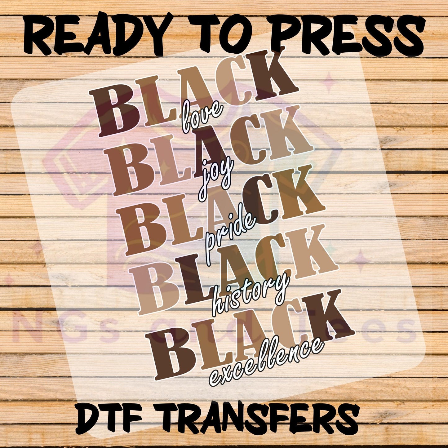 Black Love Joy Pride DTF Transfer - Ready to Press for Cotton, Polyester & Blends