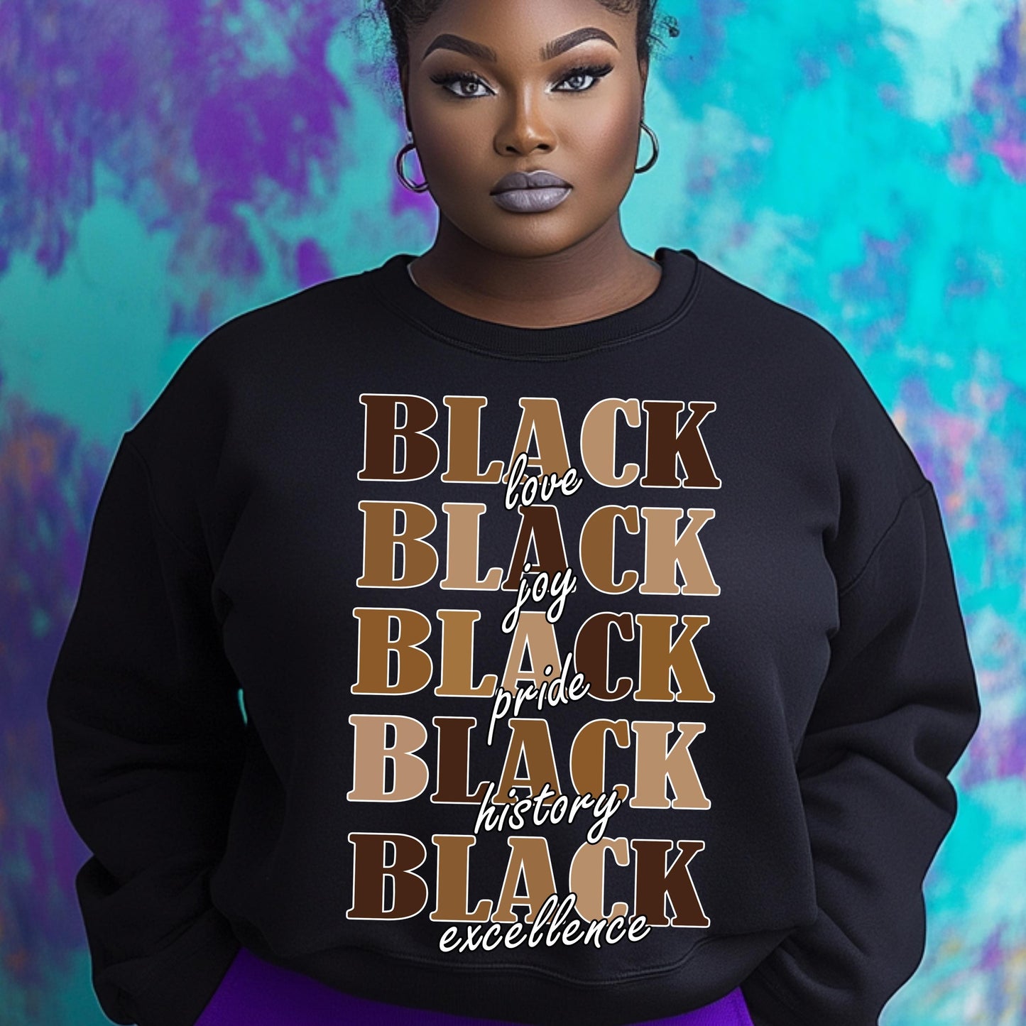 Black Love Joy Pride DTF Transfer - Ready to Press for Cotton, Polyester & Blends