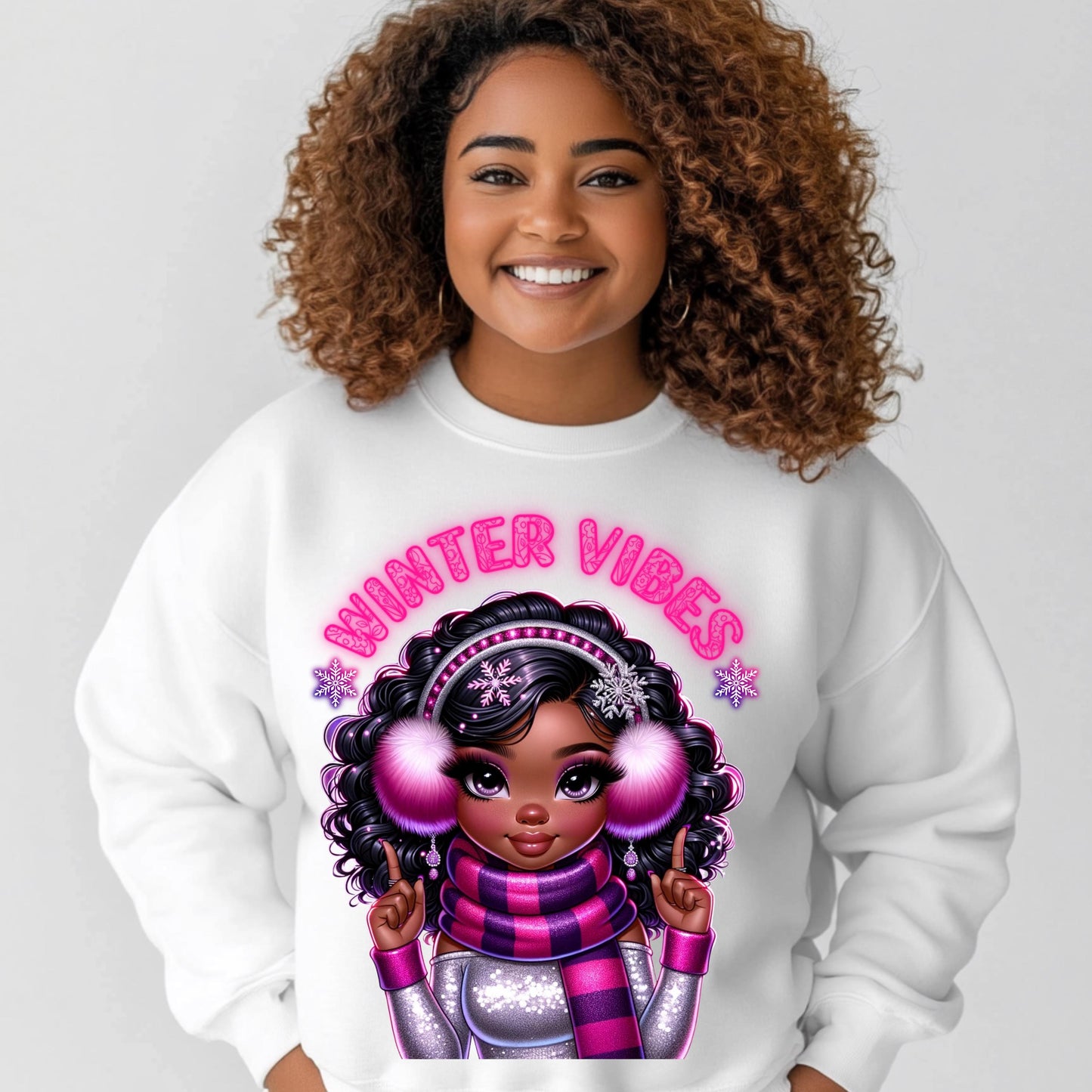 Winter Vibes Girl PNG for DTF & Sublimation - Cute and Cozy Design for T-Shirts