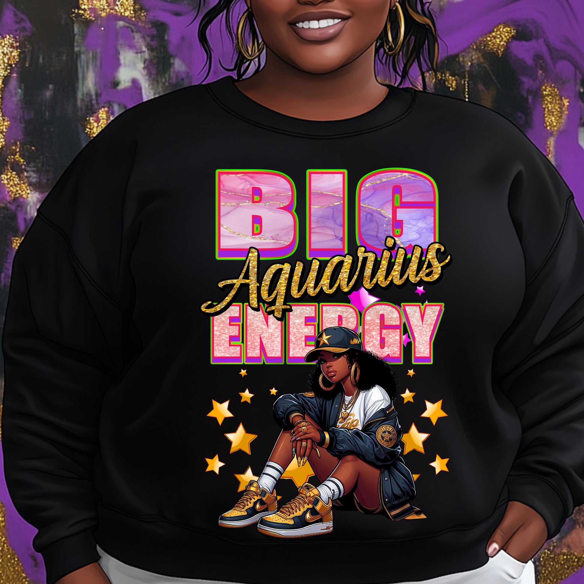 Big Aquarius Energy PNG | Zodiac Digital Design | DTF Print | Sublimation File | Astrology PNG