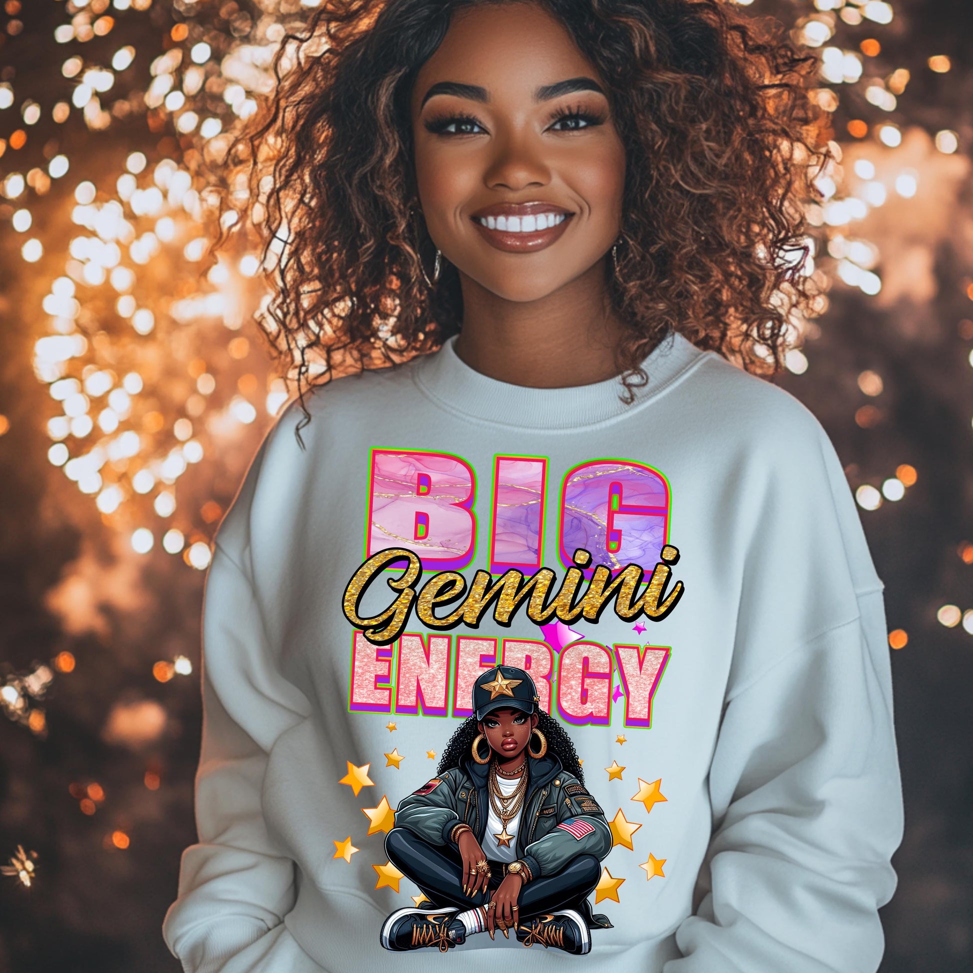 Big Gemini Energy PNG | Zodiac Sublimation Design | Trendy Gemini DTF Print