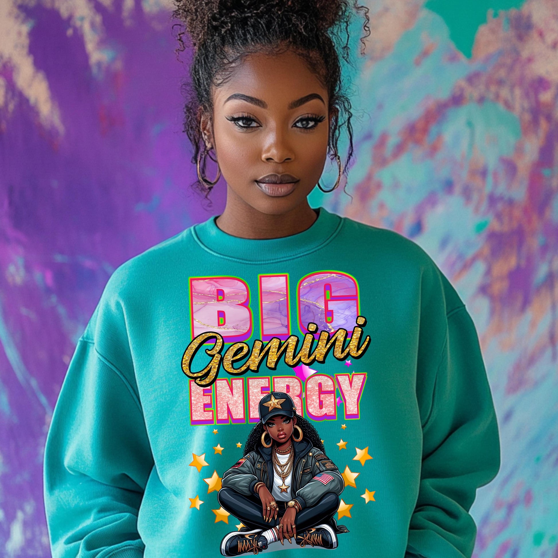 Big Gemini Energy PNG | Zodiac Sublimation Design | Trendy Gemini DTF Print