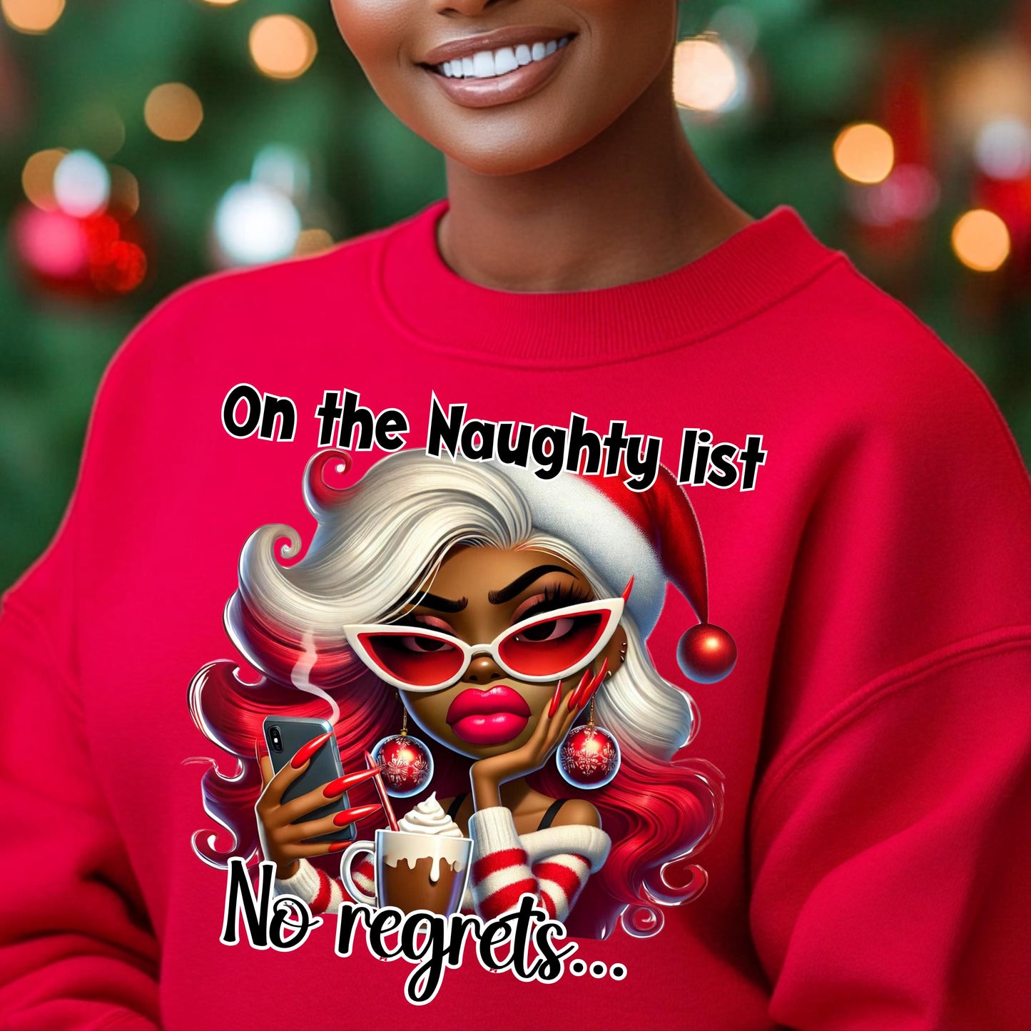 On the Naughty List No Regrets" PNG | Christmas Digital Design for DTF & Sublimation | Includes Mockups for Easy Marketing