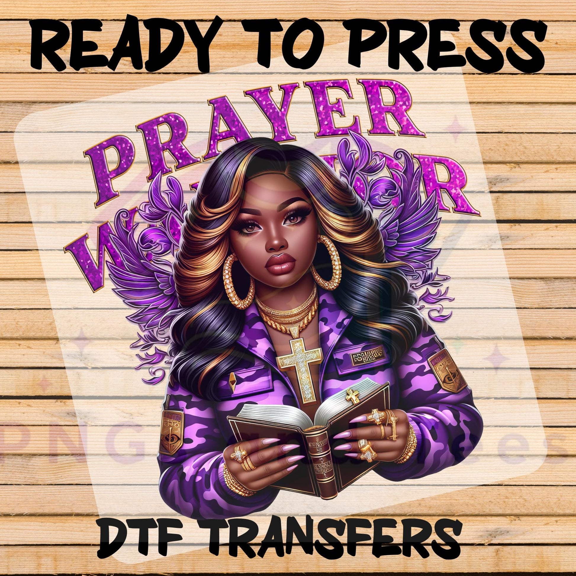 Prayer Warrior DTF Transfer | Bold Faith-Inspired Ready to Press Design for Cotton, Polyester and Blends