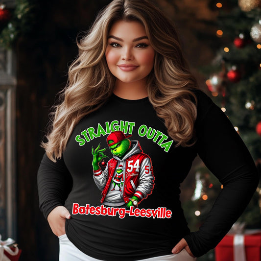 Straight Outta Batesburg-Leesville Christmas Sweatshirt | 100% Cotton Holiday Sweater | S-4X Sizes