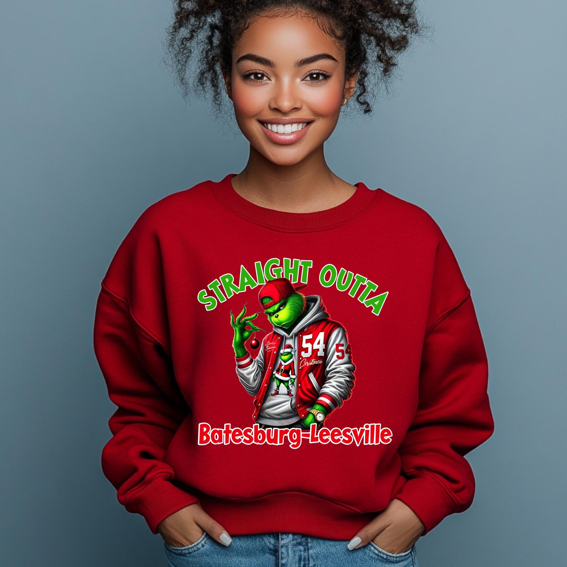 Straight Outta Batesburg-Leesville Christmas Sweatshirt | 100% Cotton Holiday Sweater | S-4X Sizes