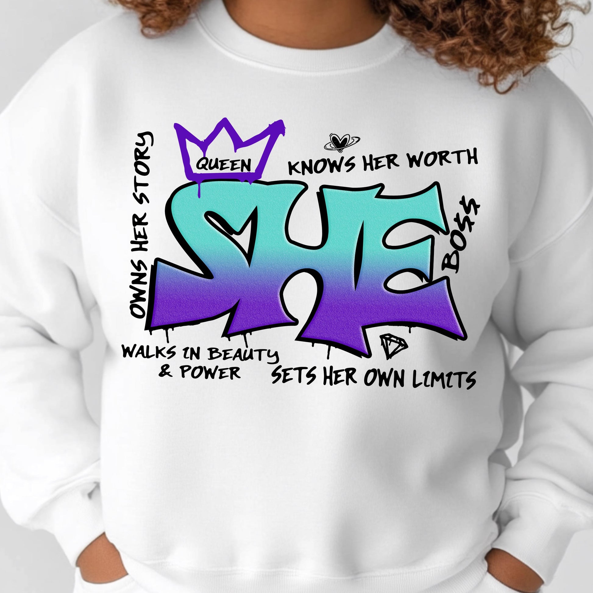 Empowering "SHE" DTF Transfer | Ready to Press for Cotton, Polyester & Blends | Inspirational Heat Press Design