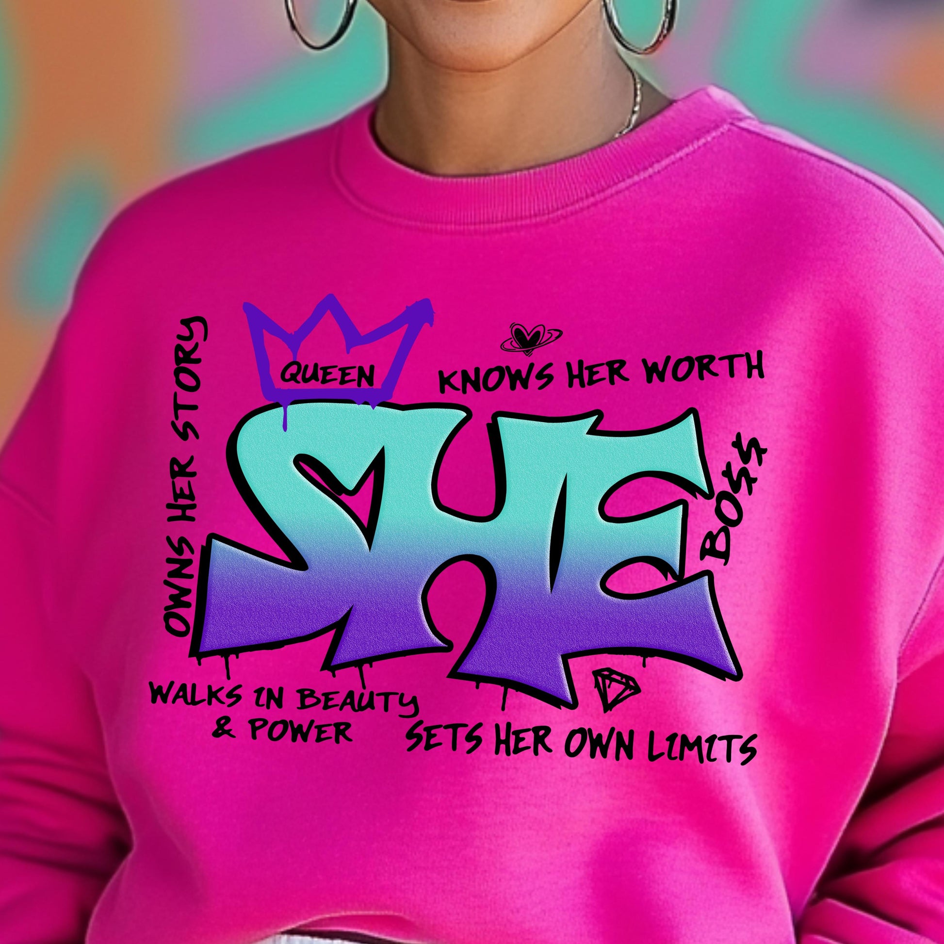 Empowering "SHE" DTF Transfer | Ready to Press for Cotton, Polyester & Blends | Inspirational Heat Press Design