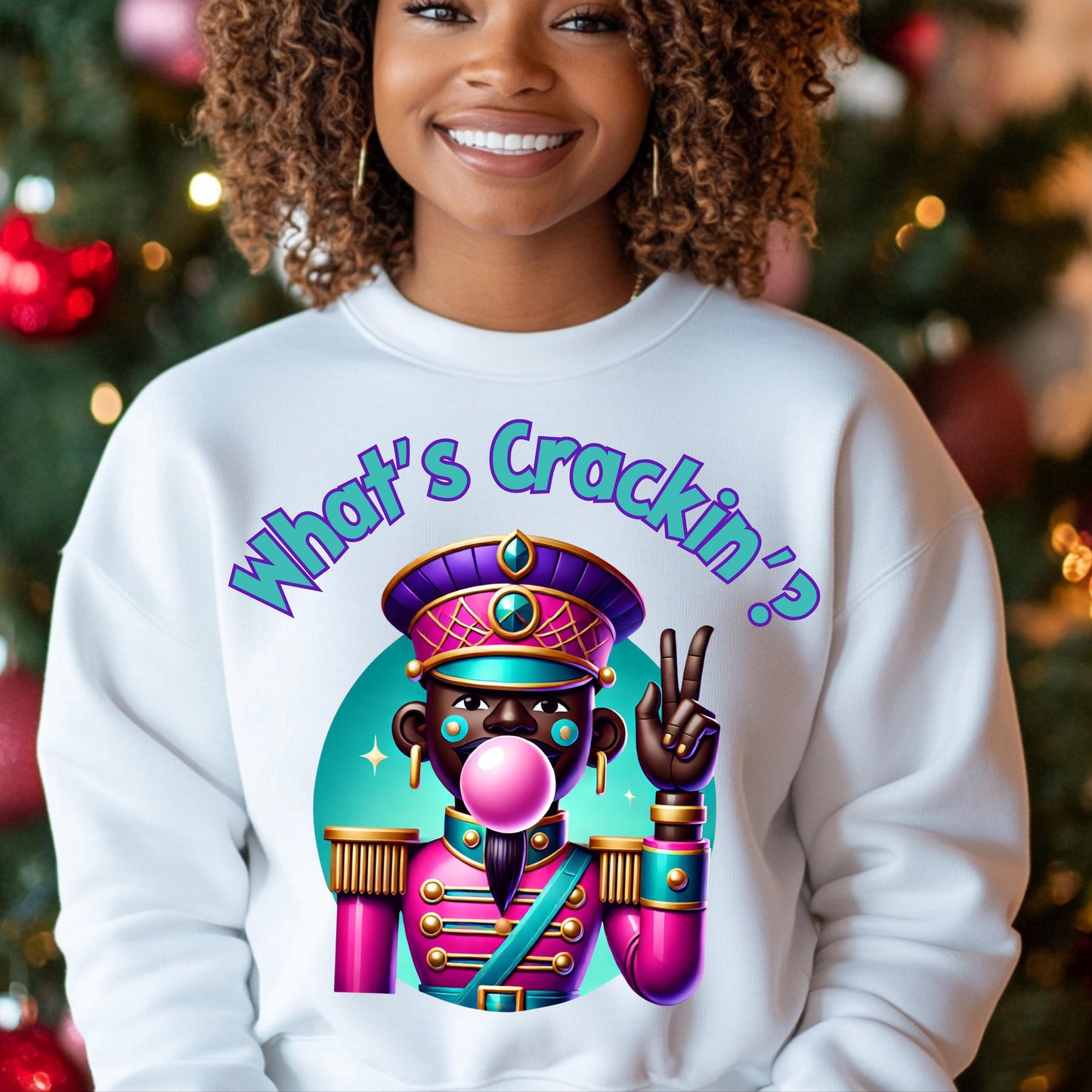 Trendy Nutcracker ‘What’s Crackin’?’ PNG Design for DTF & Sublimation - Includes Mockups!