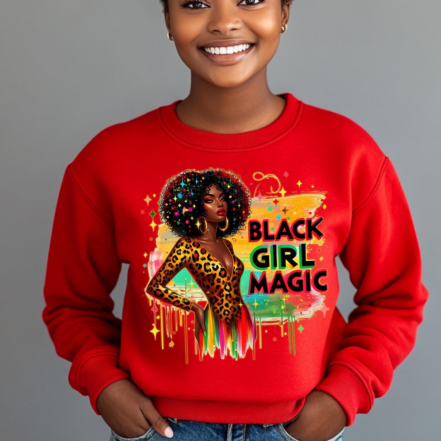 Black Girl Magic DTF Transfer - Ready to Press for Cotton, Polyester & Blends