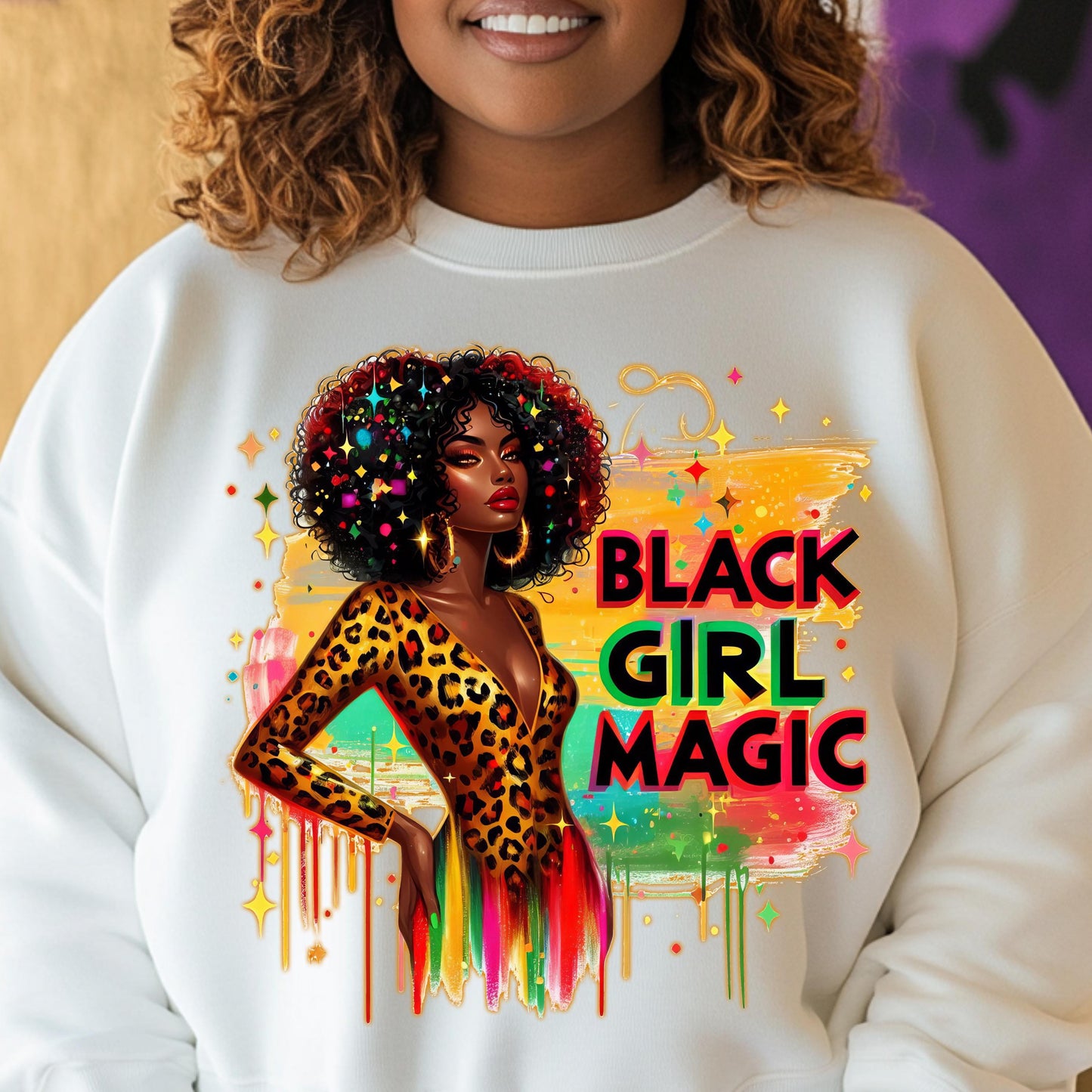 Black Girl Magic DTF Transfer - Ready to Press for Cotton, Polyester & Blends