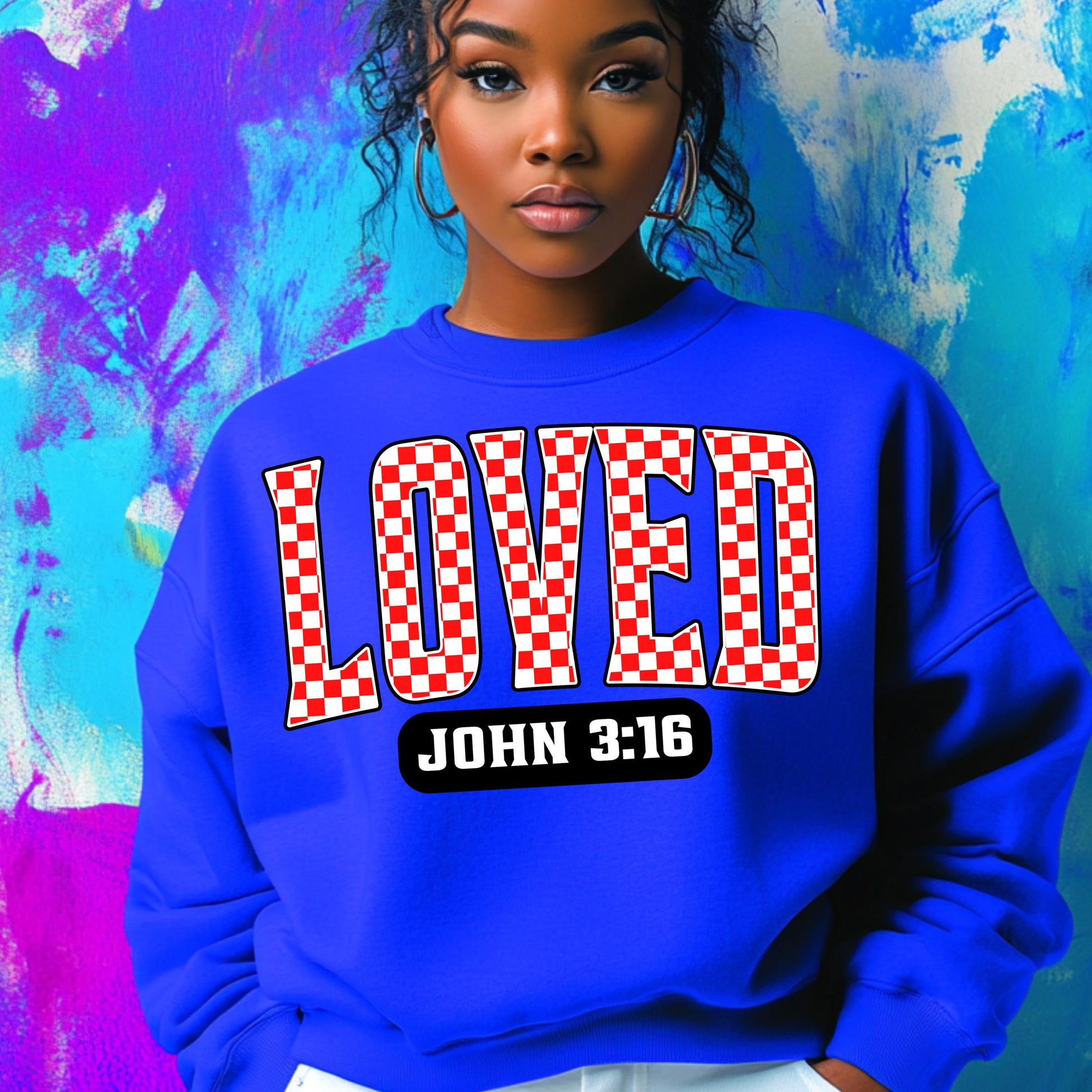 LOVED John 3:16 DTF Transfer - Ready to Press for Cotton, Polyester & Blends