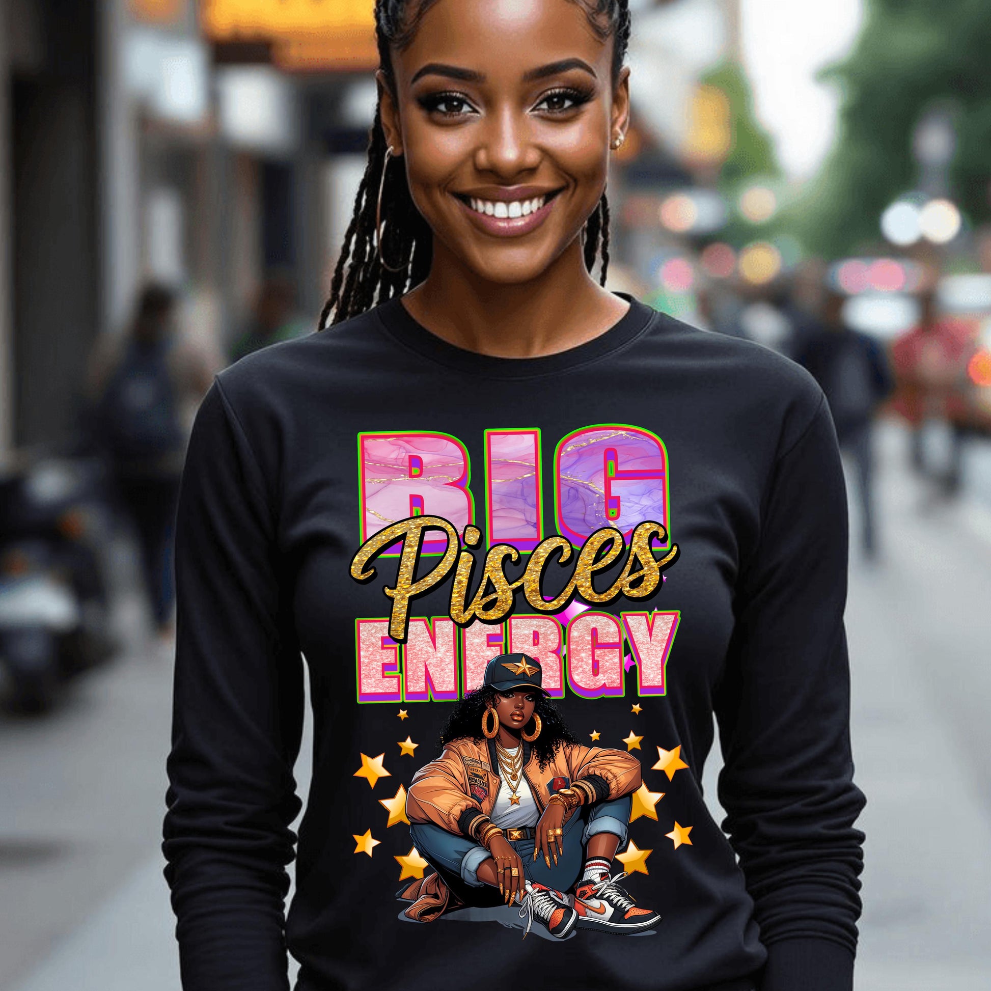 Big Pisces Energy PNG | Zodiac Digital Download | Pisces Sublimation Design | DTF Print File