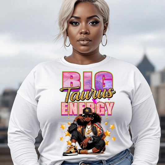 Big Taurus Energy PNG | Zodiac T-Shirt Design | DTF & Sublimation | Taurus Season Graphics