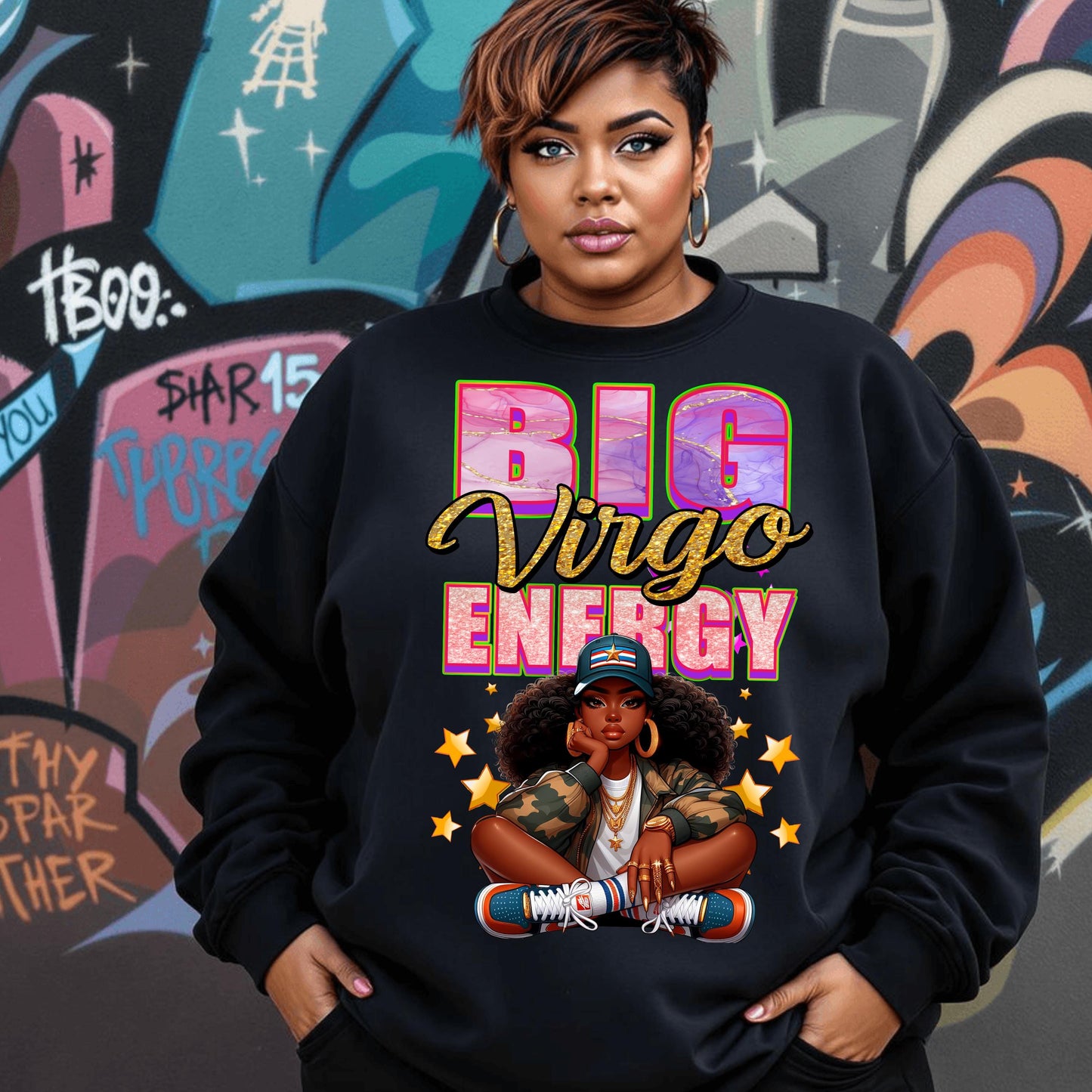 Big Virgo Energy PNG | Zodiac Design for DTF & Sublimation | Virgo Apparel Print | Digital Download